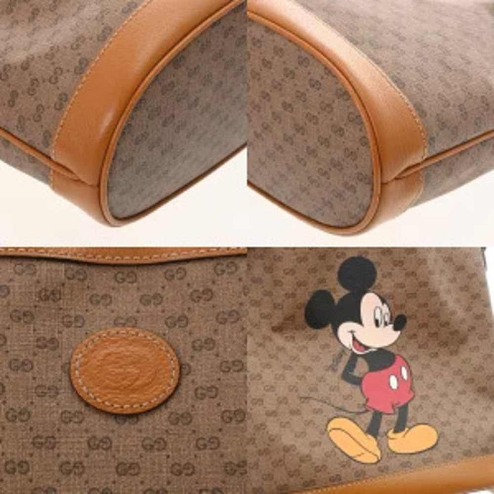 Gucci GG Supreme Disney Bucket Bag Mickey Mouse Brown Leather Shoulder - Picture 7 of 9